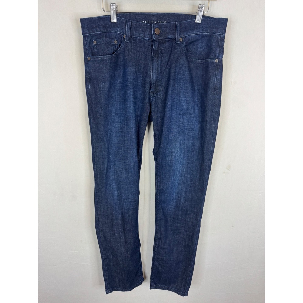 Mott & Bow Slim Mosco Dark Indigo Stretch Jeans Mens 33x30 Blue Denim Pants